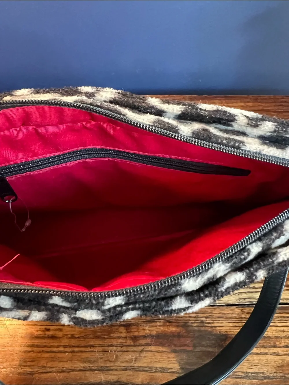 kate spade Black & White Giraffe-Pattern Shoulder Bag Vintage USA made